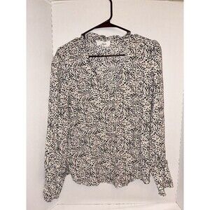 Ba&sh Long Sleeve Viscose Printed Ruffled Button Up Lady Blouse Blush Med Sz 2